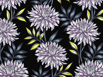 Chrysanthemum seamless pattern