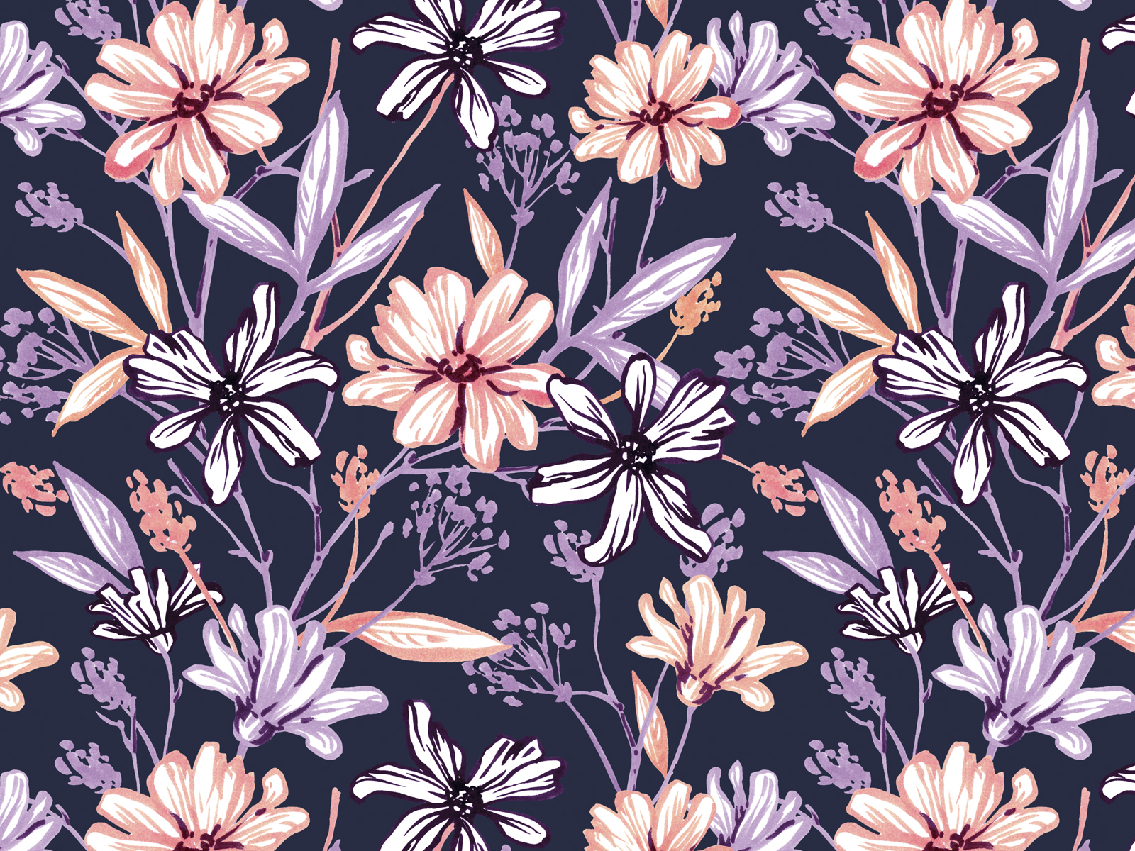 Abstract floral pattern by Anna on Dribbble