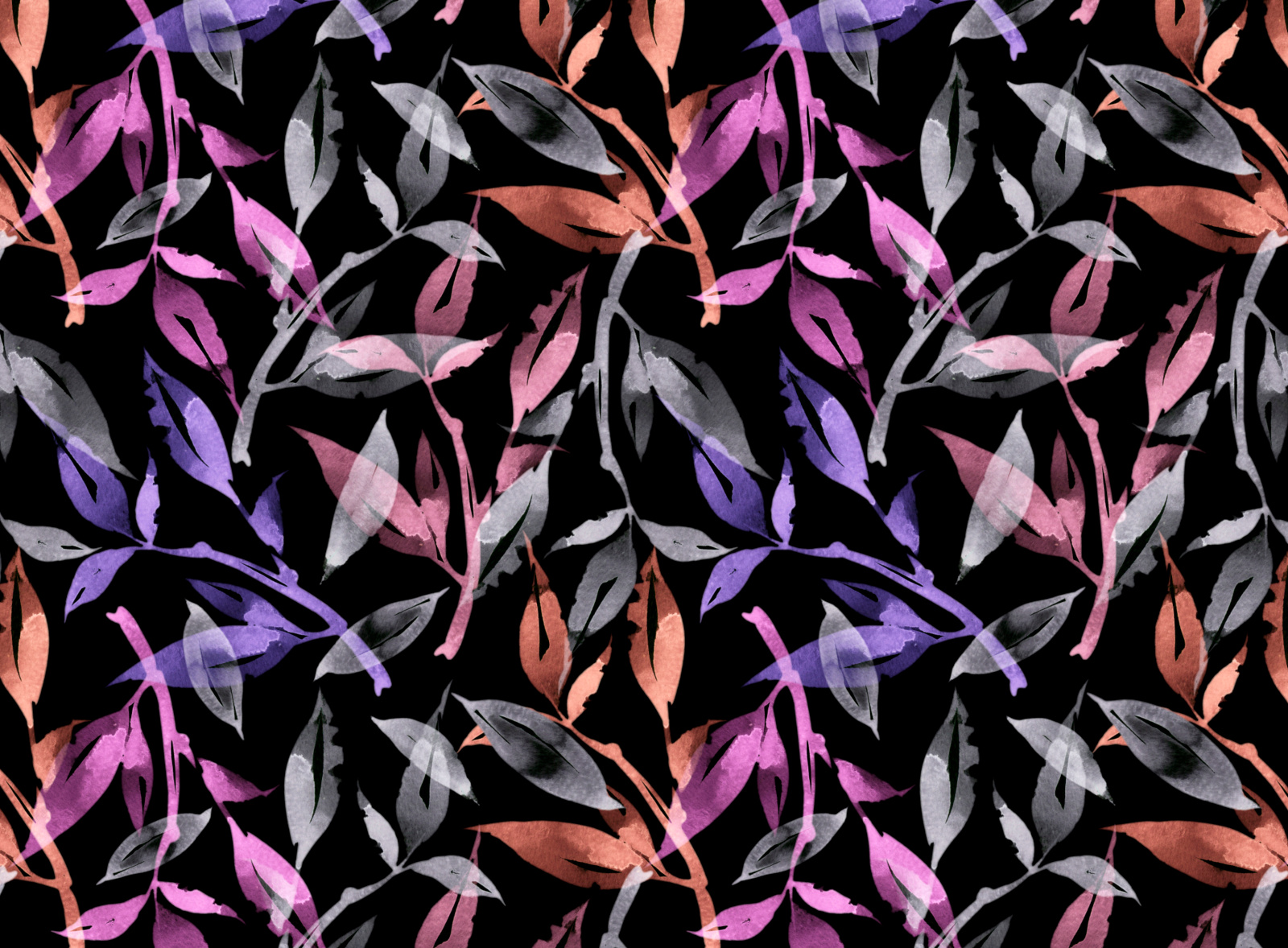 seamless floral pattern of leaves by Anna on Dribbble