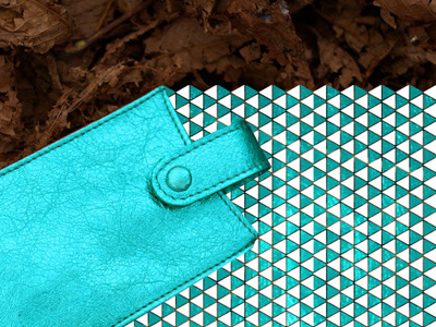 Pattern cyan leather pattern triangles