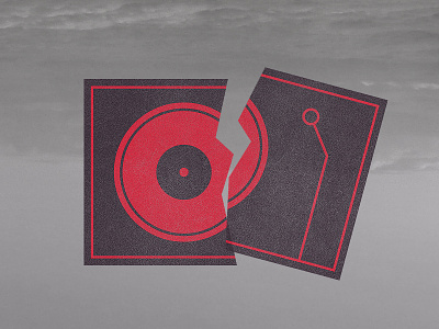 Broken disc illustration space texture vinyle