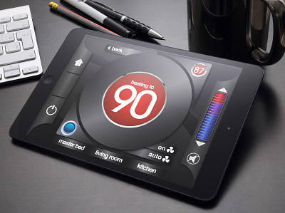 Thermostat UI crestron design graphic design ui ux vector