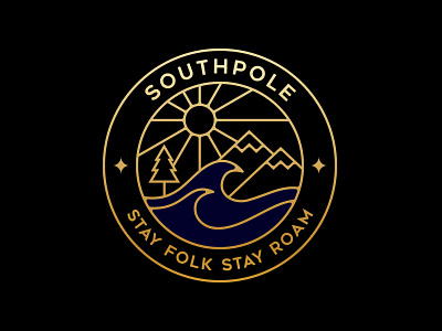 Southpole adventure apparel art badge branding design illustration landscape line logo monoline nature outdoor patches pin sticker t shirt tee vector vintage