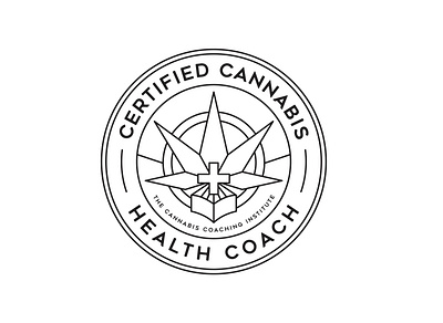 Certified Canabis - Health Coach adventure badge book brand branding cannabis design graphic design illustration landscape leaf line lineart linework logo monoline nature pin tree tshirt