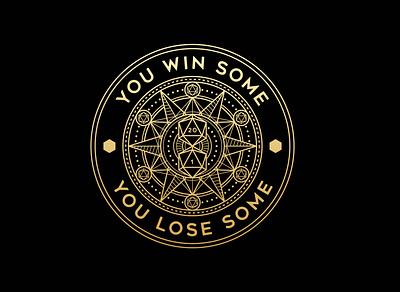 You Win Some - You Lose Some adventure apparel badge brand branding design gold graphic design illustration landscape line lineart linework logo monoline nature pin tshirt vintage