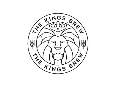 The Kings Brew adventure apparel badge brand branding design graphic design illustration kings landscape line lineart linework lion lion king logo monoline nature tshirt vintage