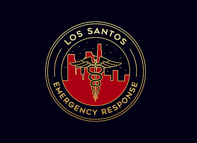 Los Santos Emergency Response emblem line art vector