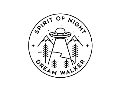 Spirit of Night adventure apparel art badge branding design illustration landscape line logo monoline nature outdoor patches pin sticker t shirt tee vector vintage