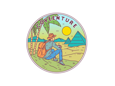 Coveenture adventure apparel art badge branding design illustration landscape line logo monoline nature outdoor patches pin sticker t shirt tee vector vintage