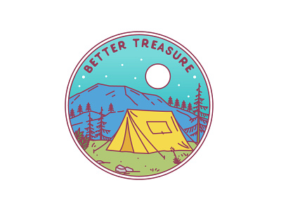 Better Treasure adventure apparel art badge branding design illustration landscape line logo monoline nature outdoor patches pin sticker t shirt tee vector vintage