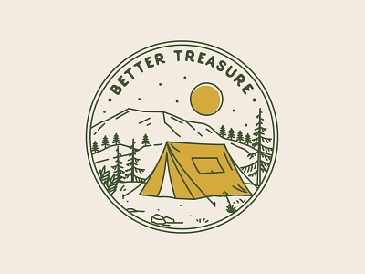 Better Treasure adventure apparel art badge branding design illustration landscape line logo monoline nature outdoor patches pin sticker t shirt tee vector vintage