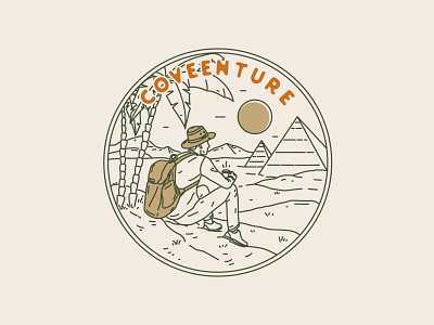 Coveenture adventure apparel art badge branding design illustration landscape line logo monoline nature outdoor patches pin sticker t shirt tee vector vintage