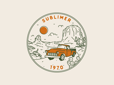 Sublimer adventure apparel art badge branding design illustration landscape line logo monoline nature outdoor patches pin sticker t shirt tee vector vintage