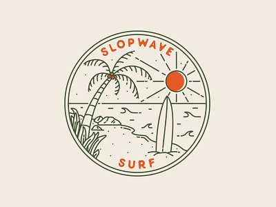 Slopwave apparel badge branding illustration landscape line monoline nature outdoor vintage