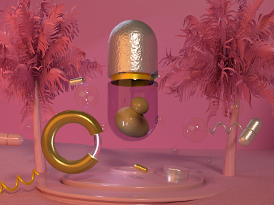 Pill Madness 3d art 3d design 3d modeling maya surreal