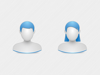 Male & Female Icons blue faceless female generic grey human icon illustrator male people silver white