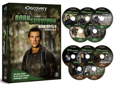 Born Survivor Bear Grylls Series 5 & 6 Packaging adventure bear grylls cd channel cover discovery discovery channel dvd packaging series television tv