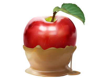 Apple Fudge Icon apple brown fruit fudge gooey green icon red sticky sweet