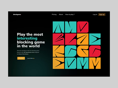 Block Game, UI animation animation branding figma illustration motion graphics typography ui ux web design