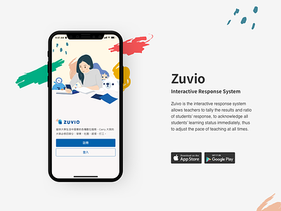 Zuvio Welcompage app college illustration iphonex irs onboarding ui welcome page welcomepage zuivo