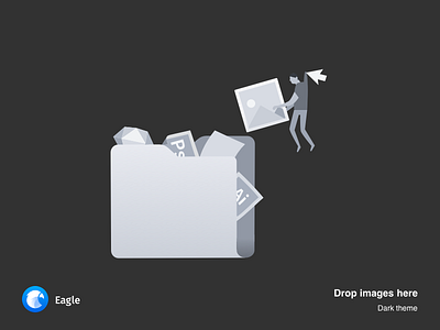 Drop images here add image drag drop eagel empty sate illustration