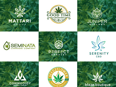 creative cannabis hemp weed marijuana cbd oil logo 2 animation branding design icon illustration illustrator logo minimal typography vector