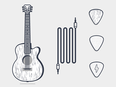 Guitar cord digitalart graphics guitar illustrations pack pick pixelart pixelperfect typethief