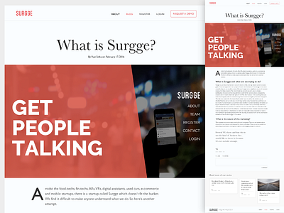 Surgge blog blog layout typography ui ux visual design