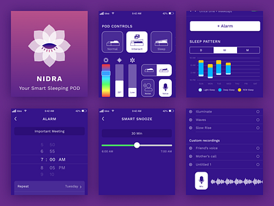 Nidra - Your Smart Sleeping POD app design mobile product design ux