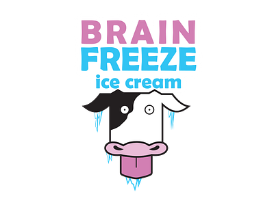 Brain Freeze Ice Cream art branding cow design graphic design ice cream illustration illustrator logo logotype typography wordmark