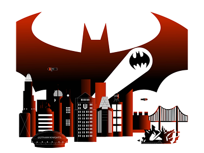 Gotham art bat branding city dark design goth graphic design illustration illustrator knight logo logotype typography