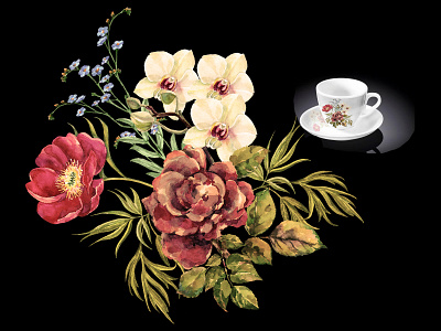 Watercolor bouquet flowers. art bouquets card color decor design handiwork illustration pattern watercolor