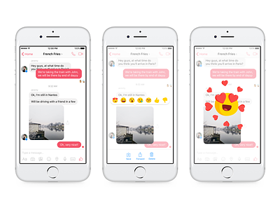 Message Reactions — Sender design emoji expression facebook feature group launch messenger product reactions