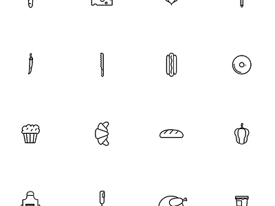 kitchen Icons bread cook croissant icons kitchen knife