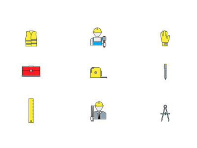 tools buildings cities city clients constructions icons partners set tools