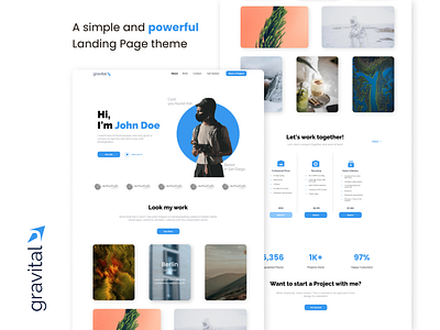 HubSpot Gravital Theme cms design figma gallery homepage hubspot landing page minimal personal portfolio pricing ui ux web