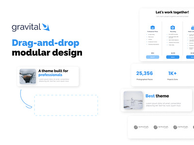 HubSpot Gravital Theme - Drag and Drop capability design figma hubspot landing page page ui ux web website