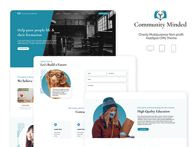 Community Minded Theme charity design donation figma gallery landing page non non profit profit sass school ui ux web