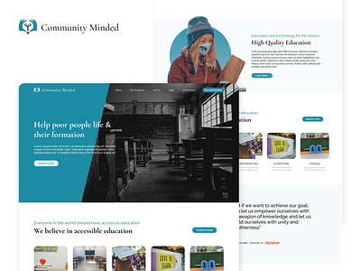 Community Minded - Flexible Sections charity cms design donation education figma friendly home human school sections theme ui ux web