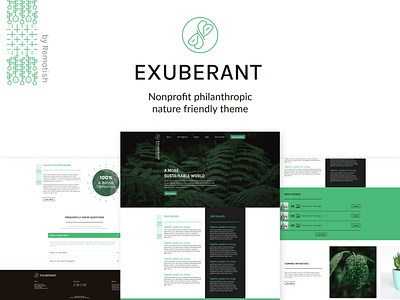 Exuberant Growth - Nonprofit Theme concept design figma friendly hubspot modern nature nonprofit philanthropic theme ui ux web
