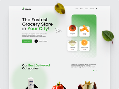 grocom - Grocery Online Store HubSpot Theme design ecommerce figma groceries grocery store templates theme ui ux web
