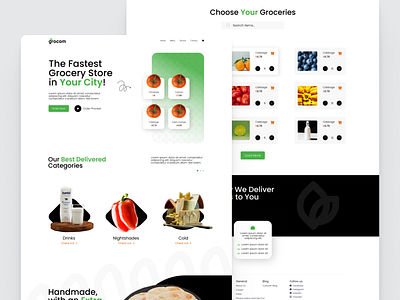 grocom - Home design figma food grocery store web