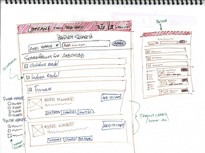 Product Search Wireframe Sketch