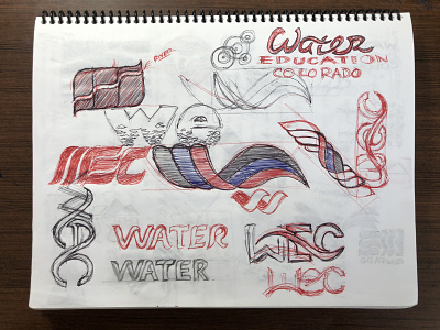 Water Education Colorado Logo Design Process 1 branding design illustration logo logo design sketch visual identity
