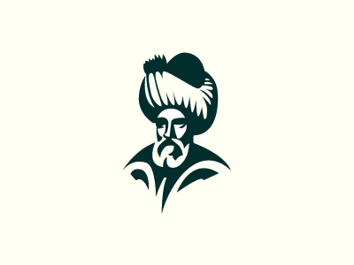 Sultan brand branding design eddarqaoui face forsale illustration logo mark mark making monarch ottoman philosopher scientist sultan turkish wise