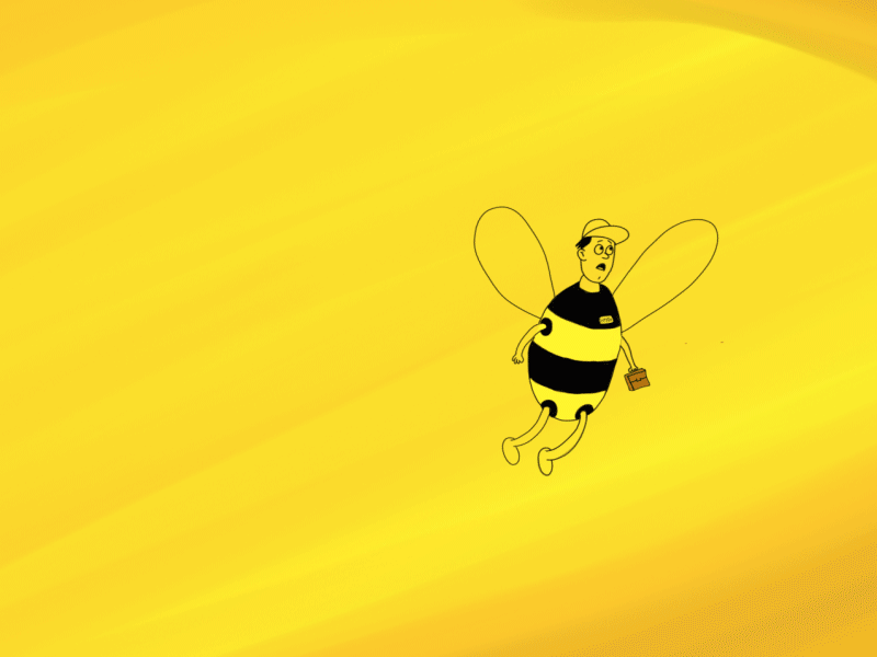The bee-man after effects animation animation 2d animation2d bee character animation hive honey honeycomb motion design
