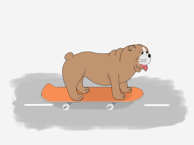 Doggo Shredding after effects animated gif animation animation 2d animation2d cel animation character animation dog doggo framebyframe loop animation skate skateboard