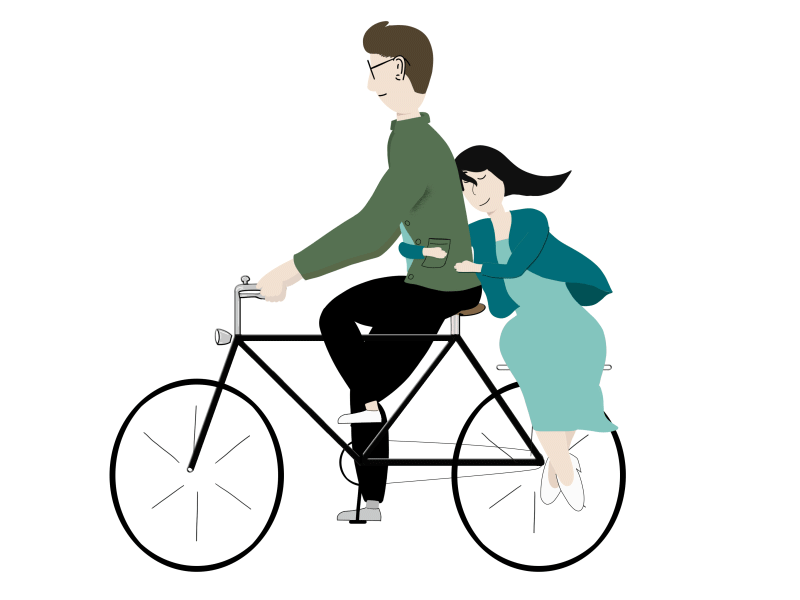 Biking animated gif animation animation 2d animedessin bicycle bike biking celanimation couple dress frame by frame loop animation men sleeping women