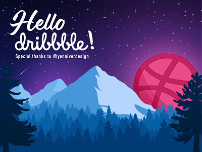 Hi Dribbble! hello dribbble vector debut