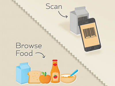 new homepage barcode design food homepage iphone app menu mobile scan user experience ux